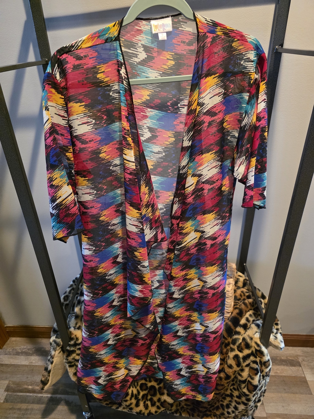 LuLaRoe Colorful Abstract Pattern Cardigan/Cover-Up